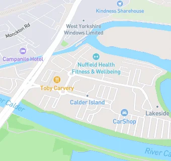 map for Toby Carvery Calder Island Wakefield