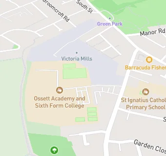 map for Ossett Academy and Sixth Form College