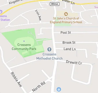 map for Crossens Methodist Church and St Johns C of E