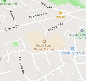 map for Ossett South Parade Junior School