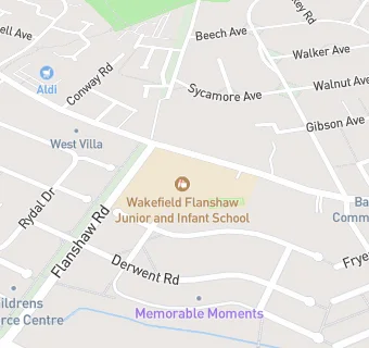 map for Wakefield Flanshaw Junior and Infant School