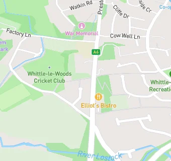 map for Whittle Le Woods CE Primary