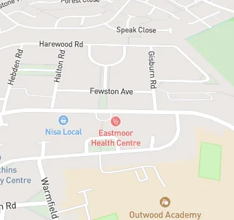 map for Eastmoor Health Centre