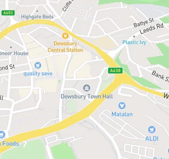 map for Dewsbury Town Hall