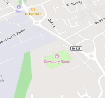 map for Dewsbury Rugby League Football Club