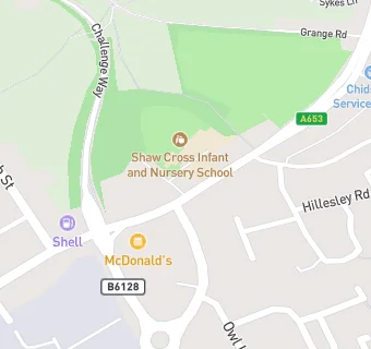 map for Shaw Cross Infant And Nursery School