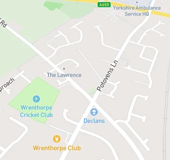 map for Wrenthorpe Sports Club