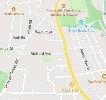 map for Stafford Bowling Club