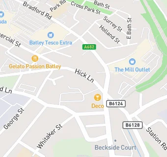 map for Hick Lane Dental Surgery