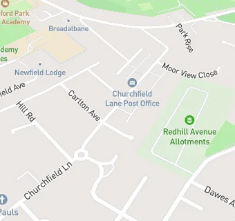 map for Churchfield Lane Post Office