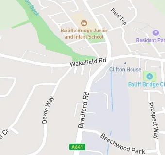 map for Bailiff Bridge Fisheries