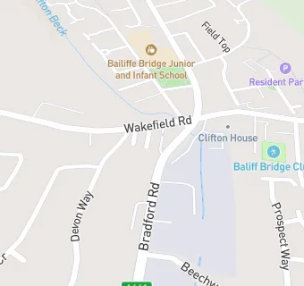 map for Bailiff Bridge Dental Practice