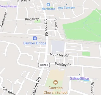 map for Bamber Bridge Band Club