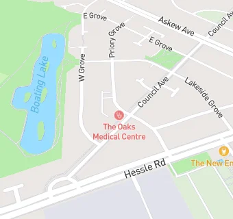 map for The Oaks Medical Centre