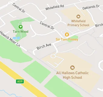 map for All Hallows Roman Catholic High School