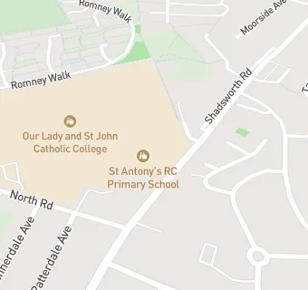 map for St Antony's RC Primary School