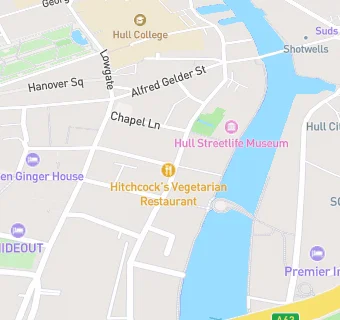 map for Hitchcock's Vegetarian Restaurant