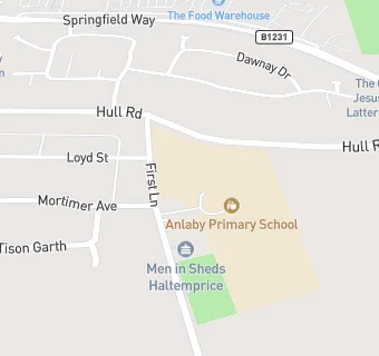 map for Anlaby Infant School