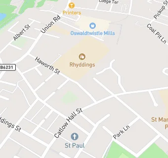 map for Pendle Brook Care Home