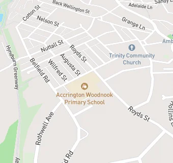 map for Accrington Woodnook Primary School