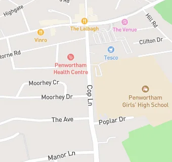 map for Penwortham St Mary's Medical Group