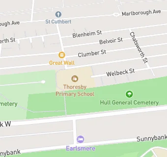 map for Thoresby Primary School