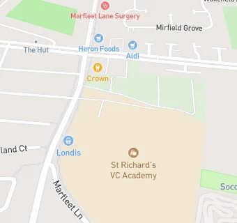 map for St Richard's VC Academy