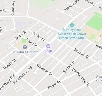 map for Burnley Road Subscription Bowling Green  Club