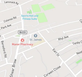 map for St James C Of E School