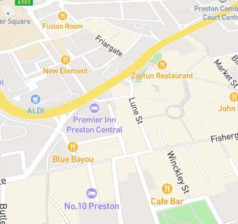 map for Preston Central Premier Inn