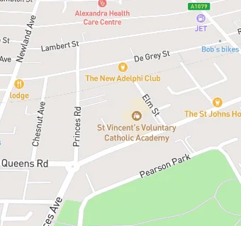 map for St Vincent's Social Club