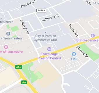 map for Travelodge Preston Central