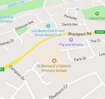 map for St Bernard's RC Infant School