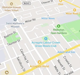 map for Acregate Labour Club