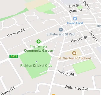 map for Rishton Cricket & Social Club (Wet Sales)