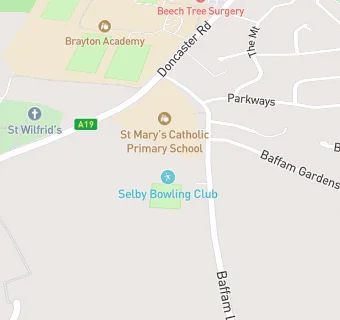 map for Selby Bowling Club Ltd