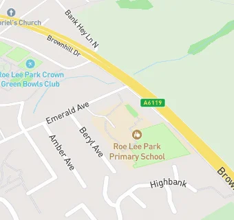 map for Roe Lee Park Primary School