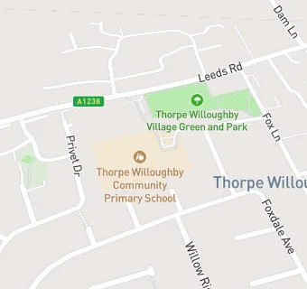 map for Thorpe Willoughby Community Primary School