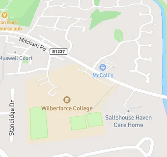 map for Wilberforce 6th Form College