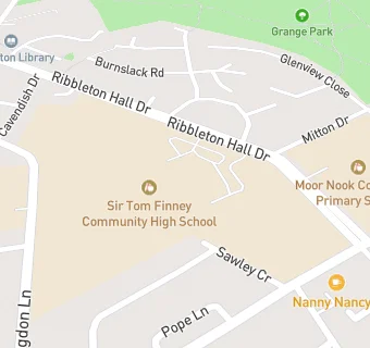 map for Sir Tom Finney Community High School