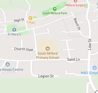 map for South Milford Primary School