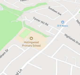 map for Hollingwood Primary School