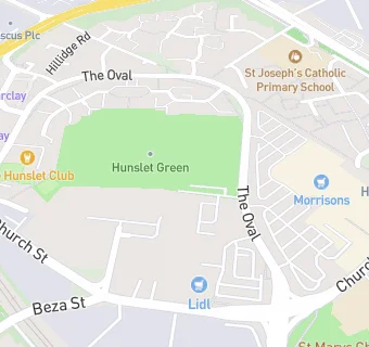 map for Hunslet Green Community Sports Club