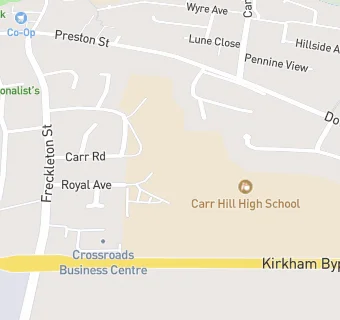 map for Carr Hill High School & Sixth Form