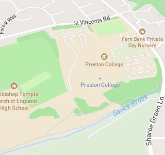 map for Preston's College - Food on the Run