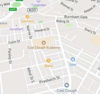 map for Burnley Coal Clough Primary School