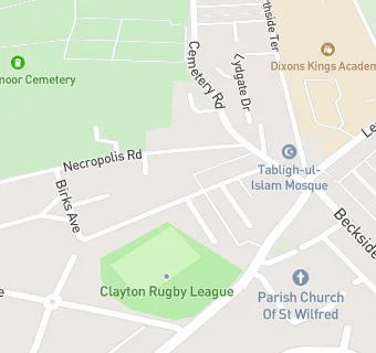 map for Clayton Rugby Club