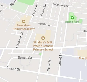 map for St. Mary's & St. Peter's Catholic Primary School