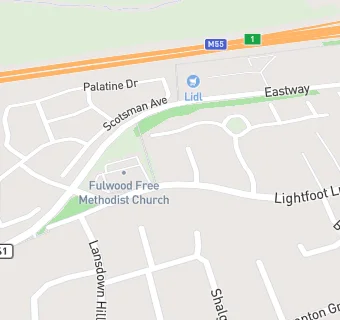 map for Fulwood Free Methodist Church