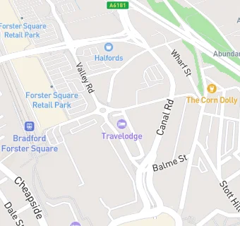 map for Travelodge Bradford Central